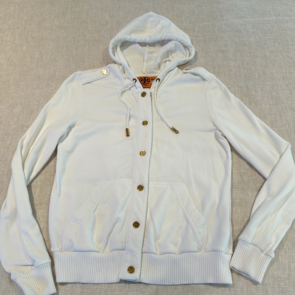Tory Burch white hoodie size small
